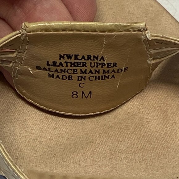 Nine West Karna Beige Strappy Reptile Leather Spike Heel Ankle Sandals 8 - Picture 14 of 14